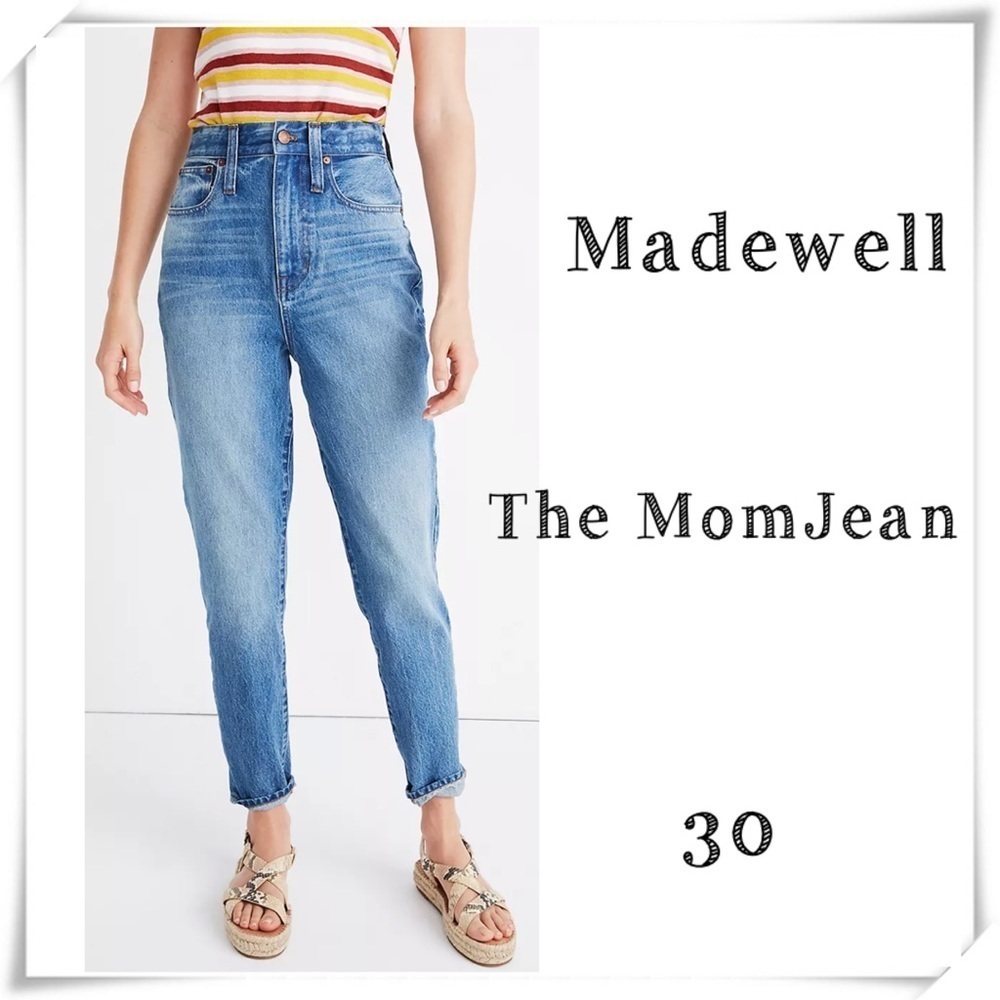 MADEWELL The Mom Jean The Highest-Rise Momjean in Glencoe Wash Size 30 #AN339